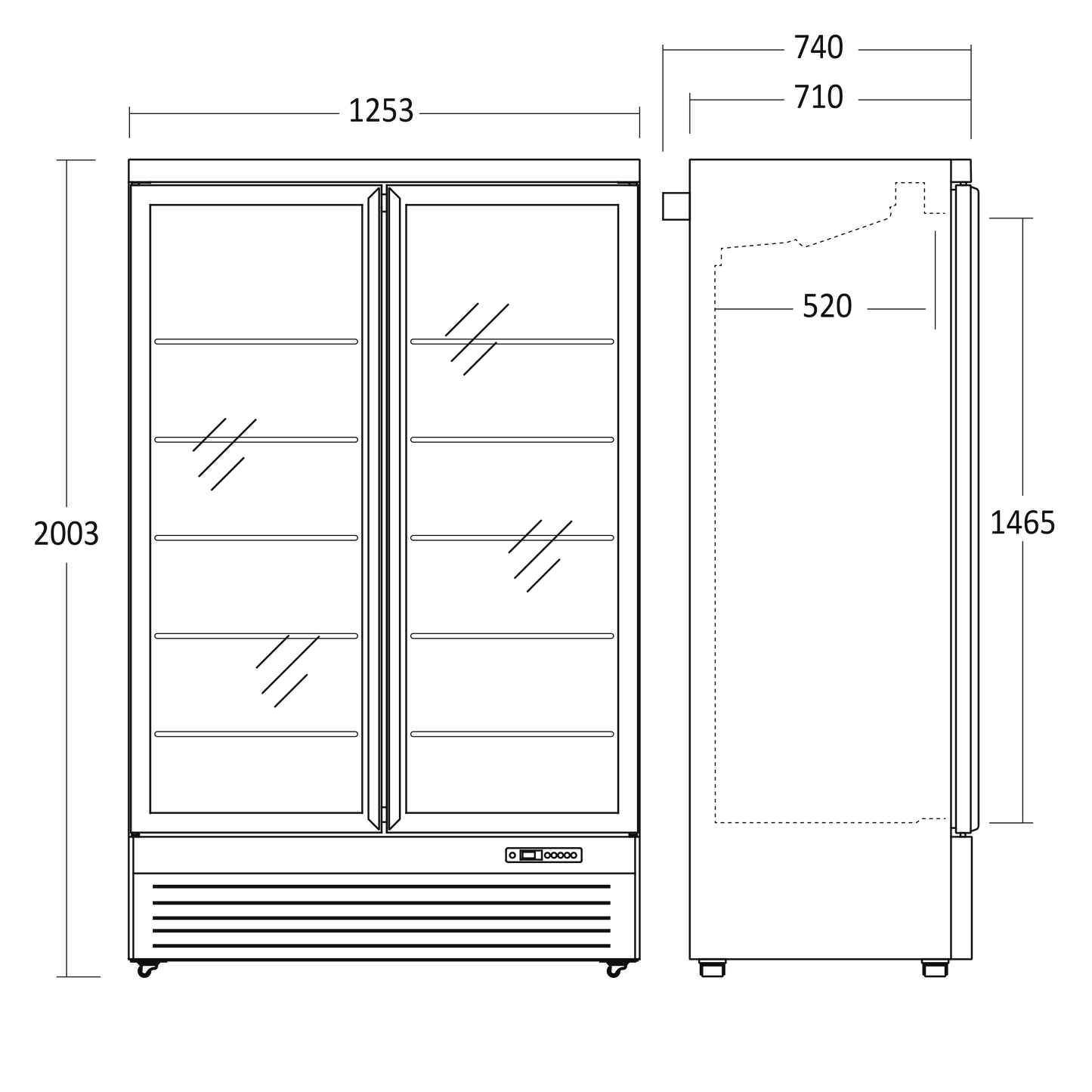 Displaykøleskab Dobbelt DC 1080
