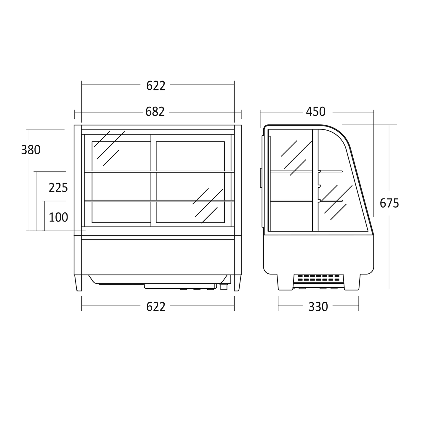Displaykøleskab / kølemontre RTW 101