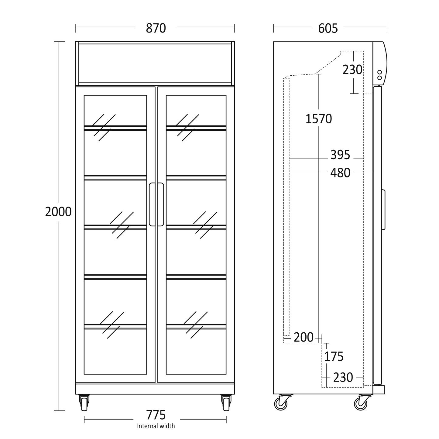 Displaykøleskab dobbelt SD 881
