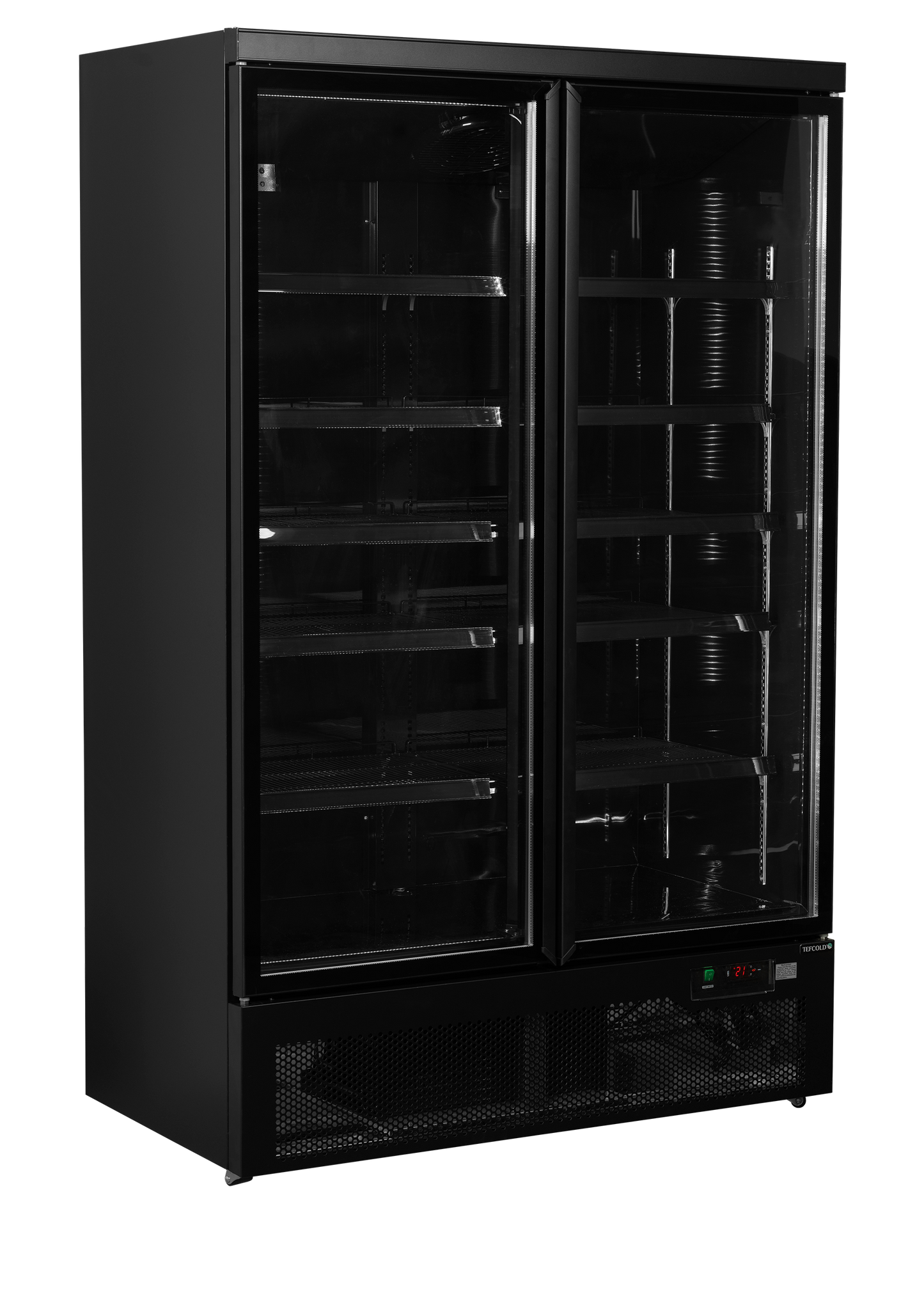 Tefcold Atom Maxi C2DBB displaykøler med 2 glaslåger, sort