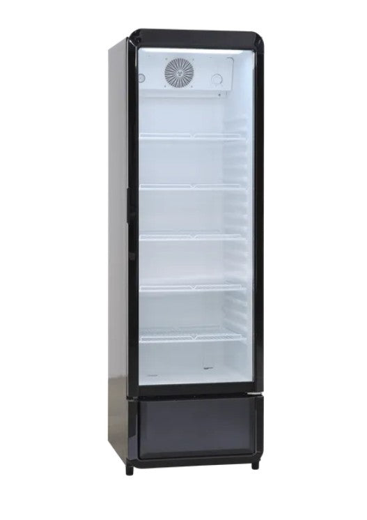 Displaykøleskab / flaskekøleskab 280L i sort