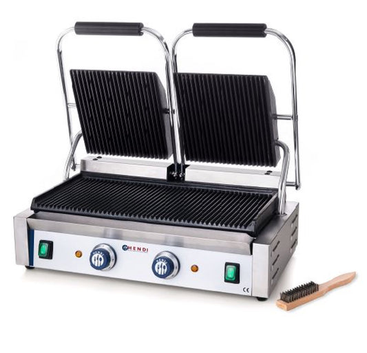 Dobbelt klemgrill / paninigrill / kontaktgrill fra Hendi