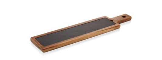 Serveringsplanke med skifferplade og håndtag