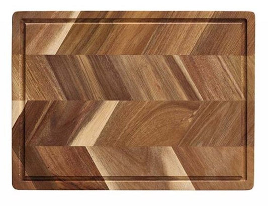 Skærebræt i akacietræ m/saftrille 40x26x2 cm