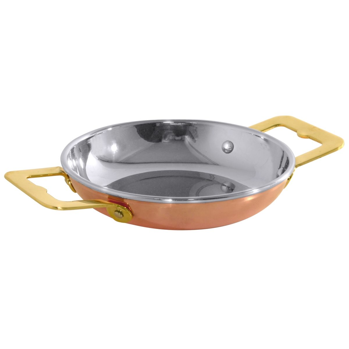 Mini kobber-paellapande til servering