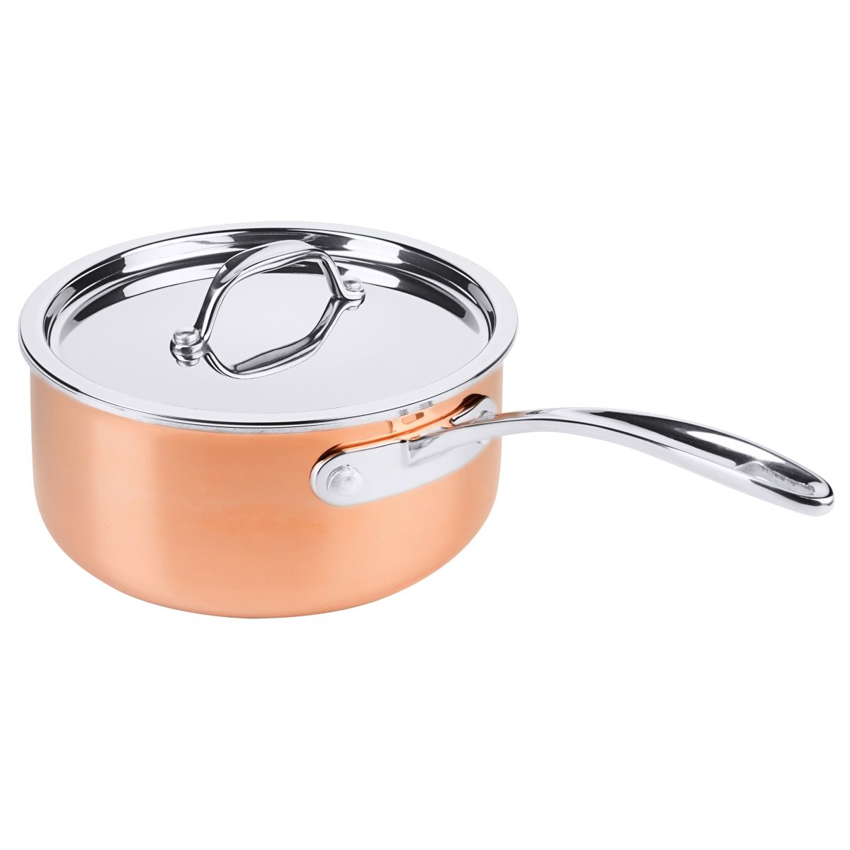 Kobber sautépande med høje sider