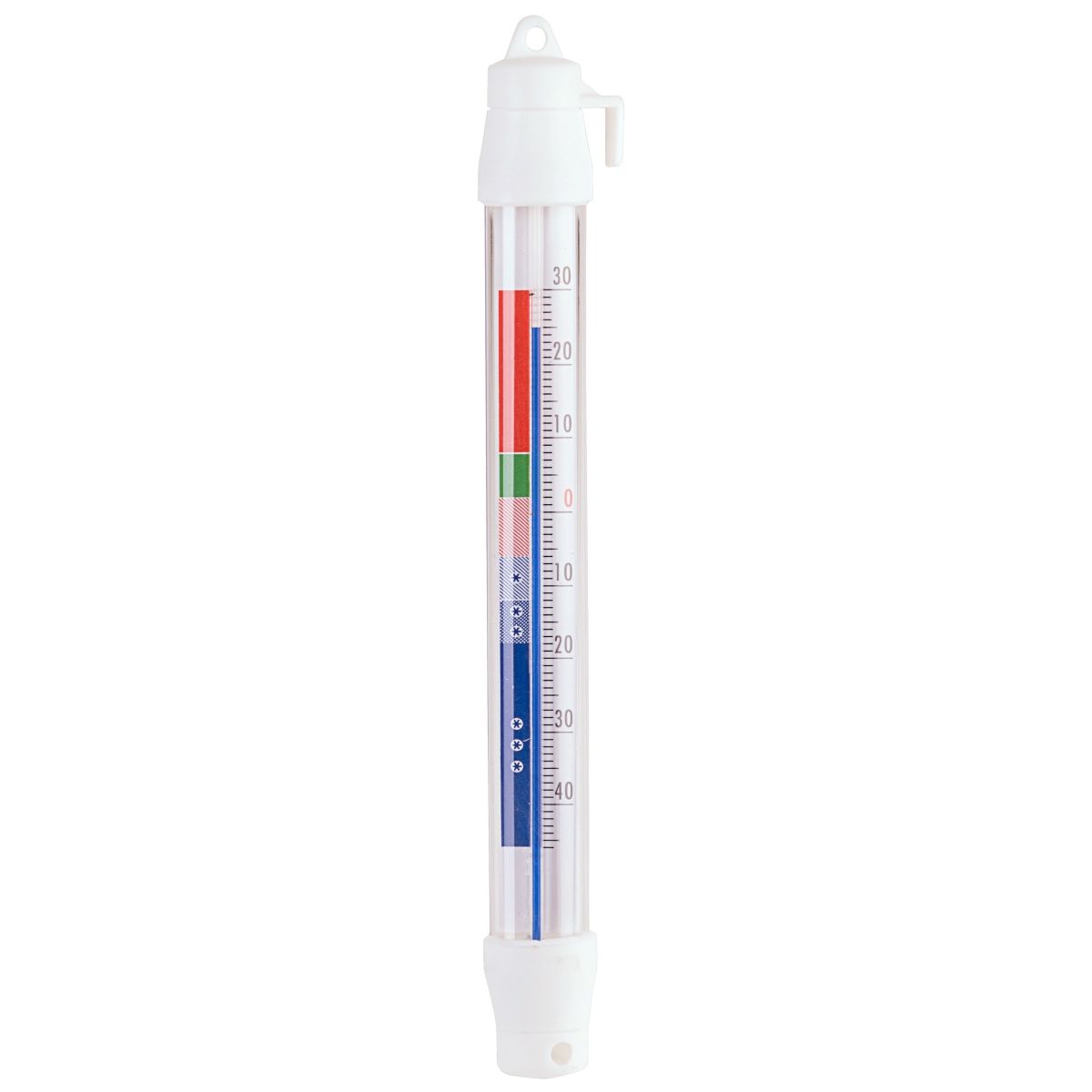 Fryser- og køletermometer med farvede temperaturzoner