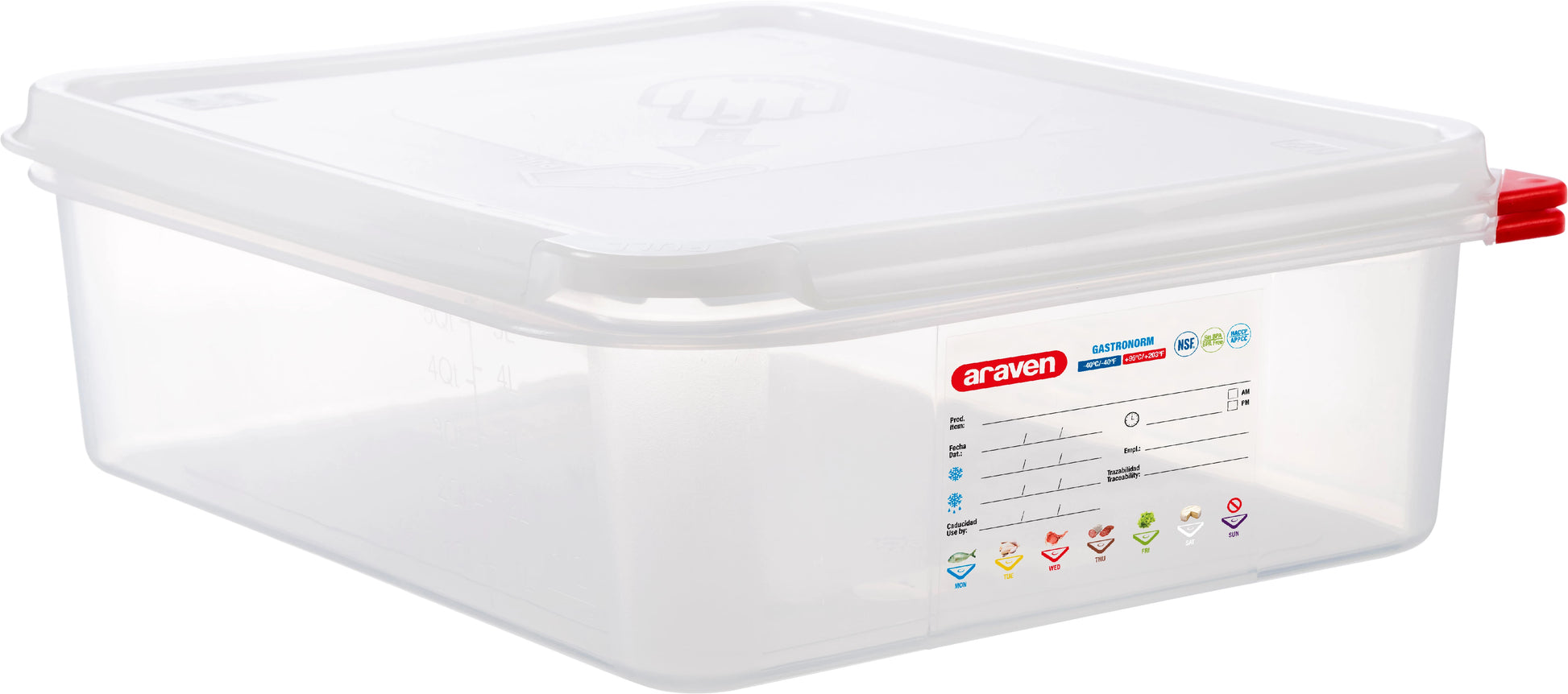 Araven opbevaringsboks GN 1/2 H10 cm 6,5 ltr.