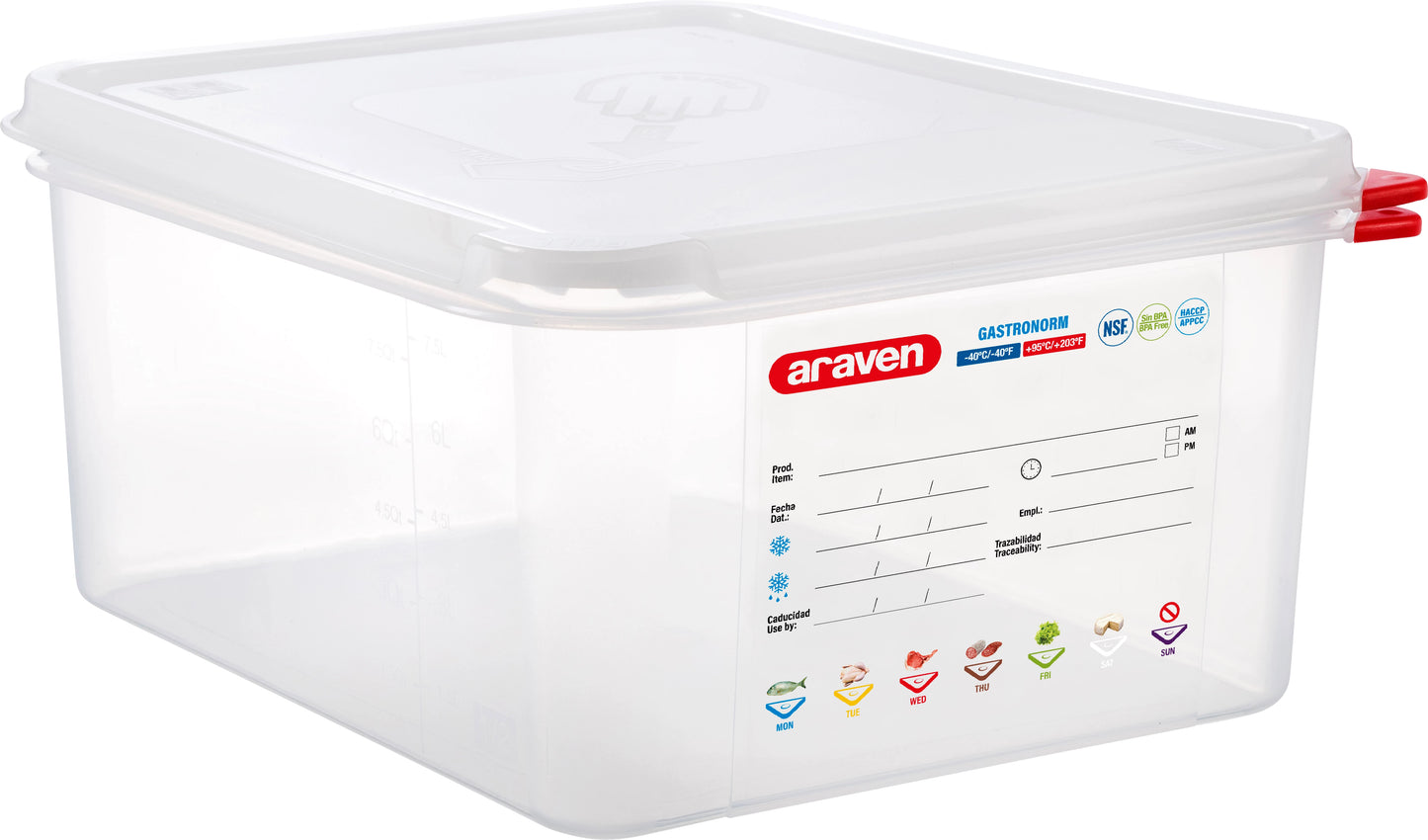 Araven opbevaringsboks GN 1/2 H15 cm 10 ltr.