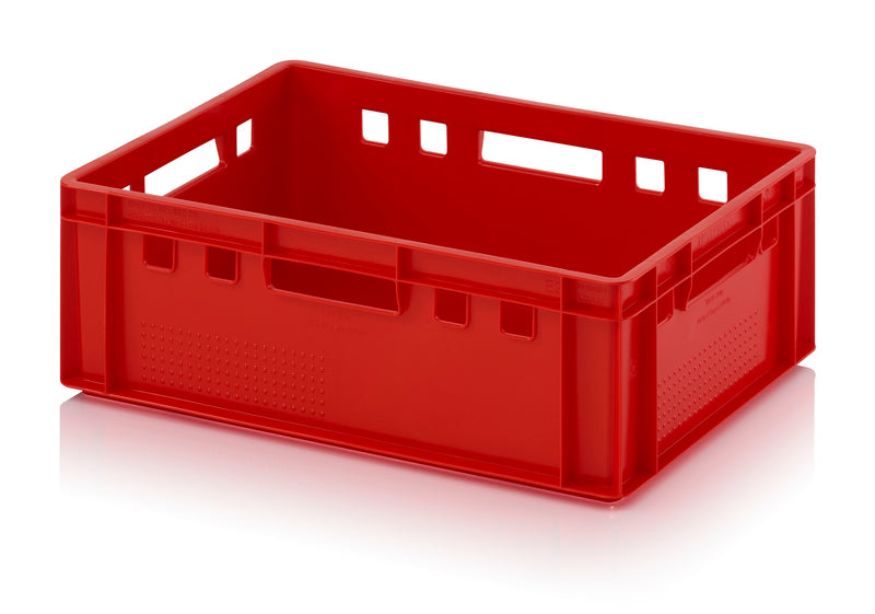 Kødkasse 60x40x20 cm - AUER E2 i transportrød HD-PE