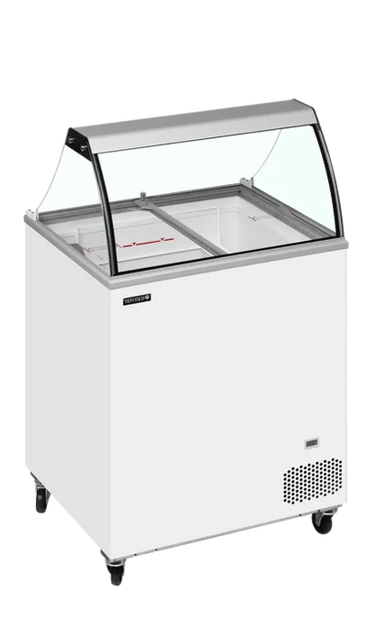Tefcold IC202SC isdisk med glaslagelåg, 191 liter, 720 mm bred