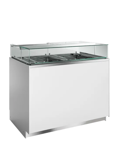 Tefcold DELTA RV isdisk med dobbelt temperaturzone, frontvisning