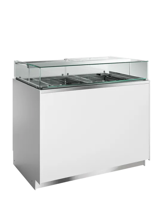 Tefcold DELTA RV isdisk med dobbelt temperaturzone, frontvisning