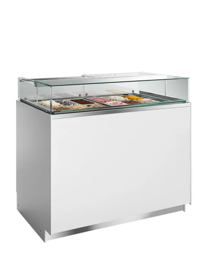 Tefcold DELTA RV isdisk vist med 12 Napoli iskantiner