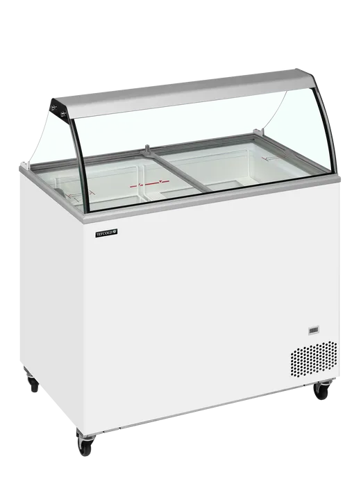 Tefcold IC302SC isdisk med glaslagelåg, 296 liter, 1010 mm bred