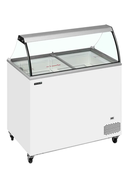 Tefcold IC302SC isdisk med glaslagelåg, 296 liter, 1010 mm bred