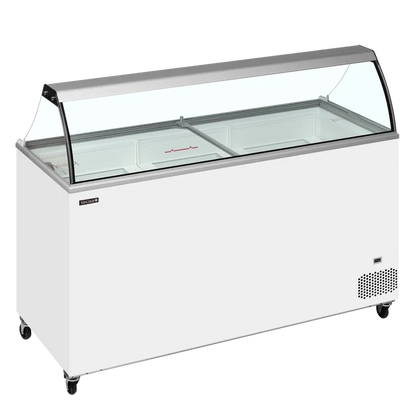 Tefcold IC502SC isdisk med glaslagelåg, 491 liter, 1550 mm bred