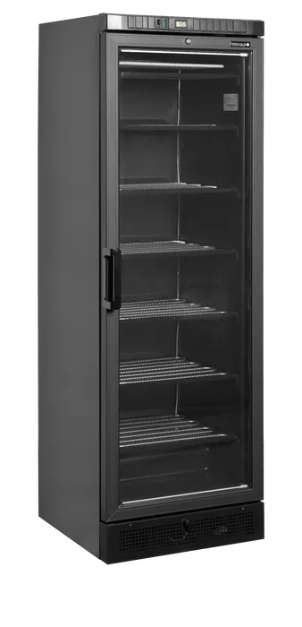 TEFCOLD UFSC371G Black - Sort displayfryser med glasdør 300 liter