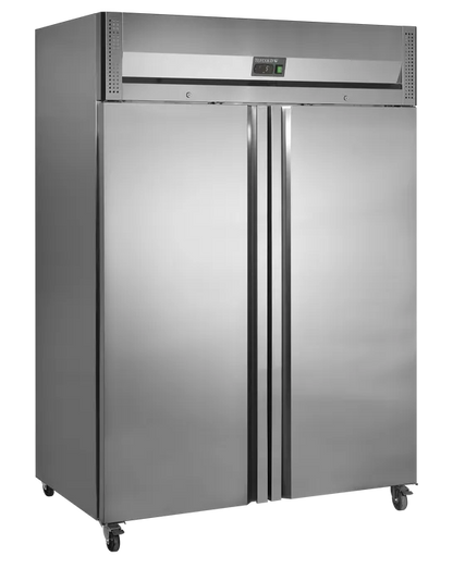 Industrikøleskab rustfrit stål GN2/1 2 døre - Tefcold RK1420X1