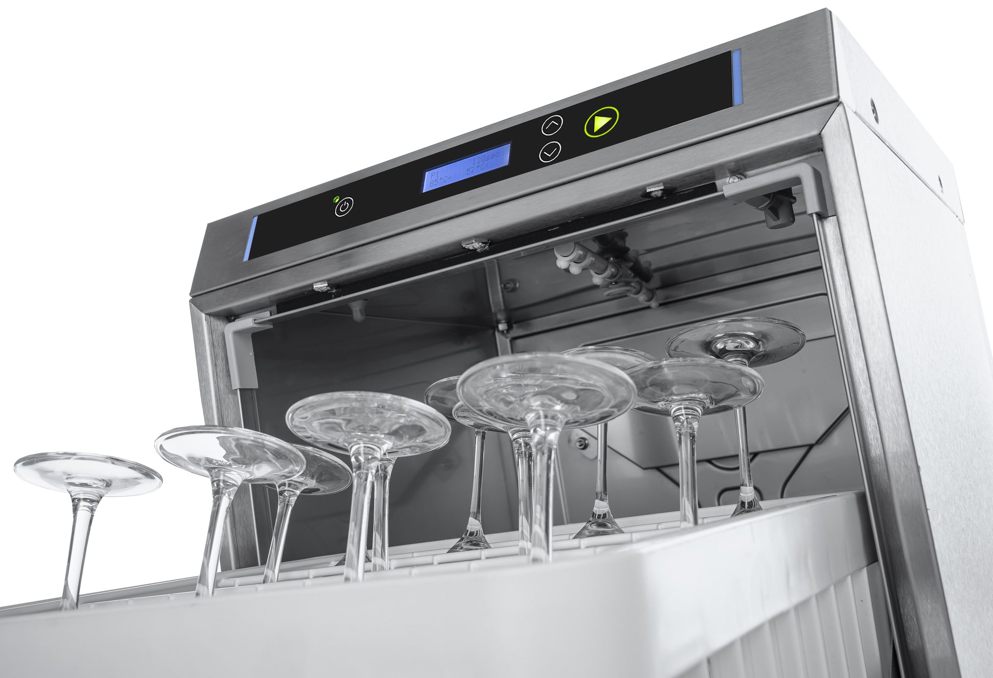 Omniwash Prestige P40 glasopvasker - detaljebillede af digital Smart Color betjeningspanel