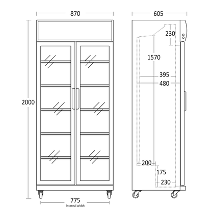 Displaykøleskab dobbelt SD 881