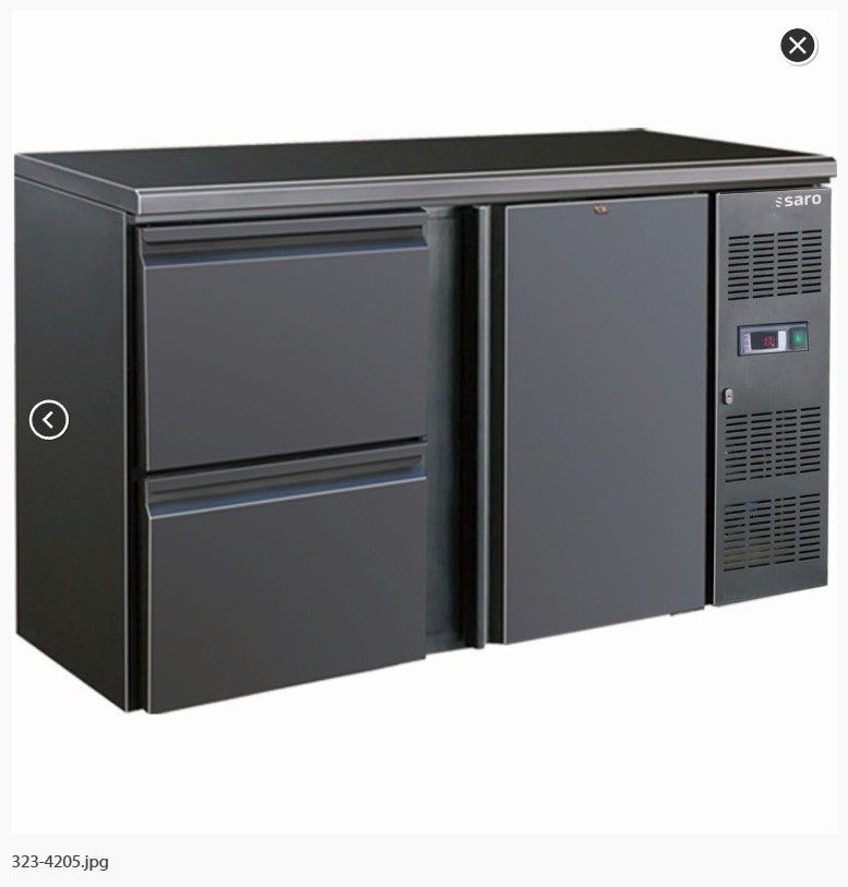 Bardisk med to skuffer og en låge - Saro