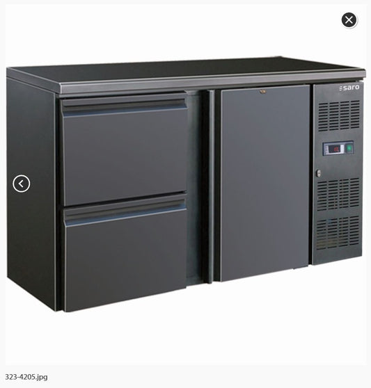 Bardisk med to skuffer og en låge - Saro