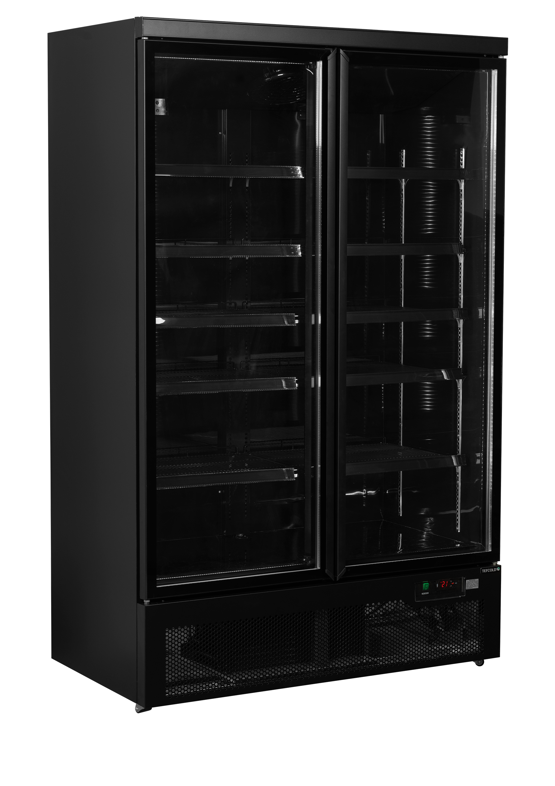 Tefcold Atom Maxi C2DBB displaykøler med 2 glaslåger, sort