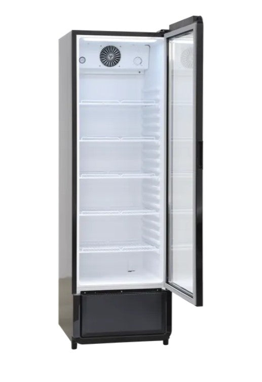 Displaykøleskab / flaskekøleskab 280L i sort