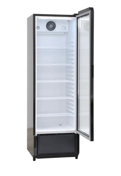 Displaykøleskab / flaskekøleskab 280L i sort