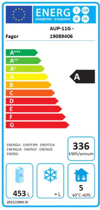 Industrikøleskab AUP-11G fra Fagor