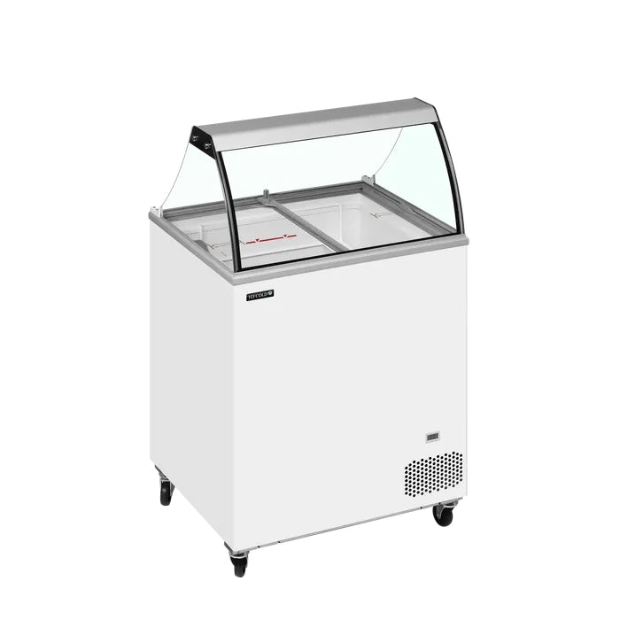 Tefcold IC202SC isdisk med glaslagelåg, 191 liter, 720 mm bred