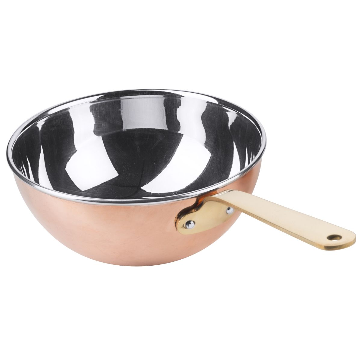 Mini kobber-wok 14 cm til servering