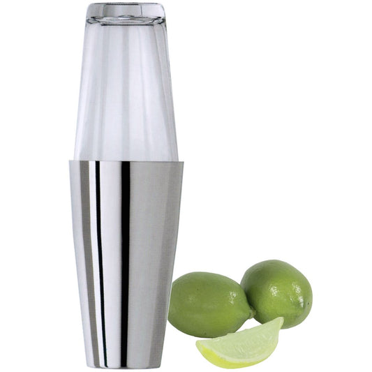 Boston cocktail shaker i stål og glas