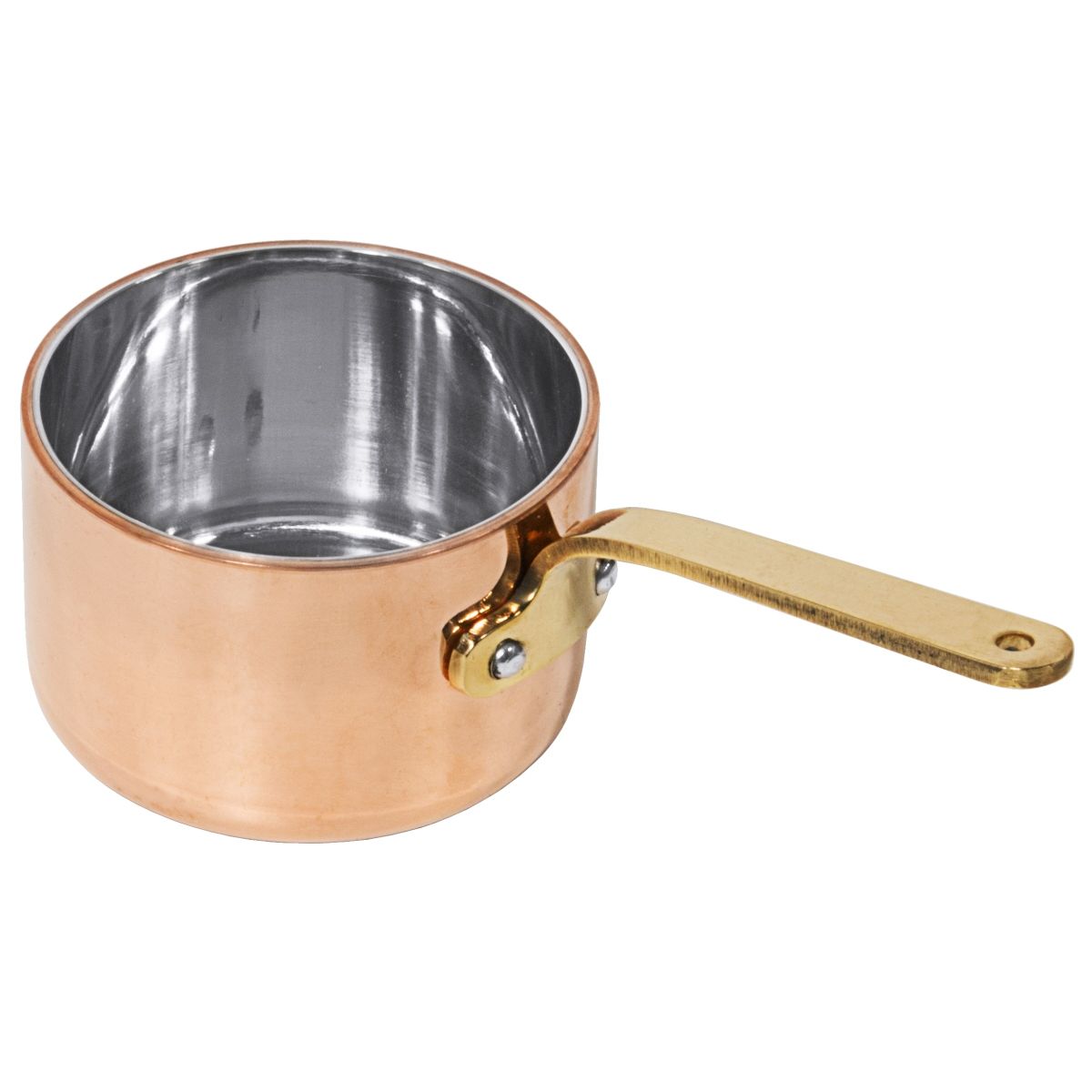 Mini kobber-sovsegryde 6,5 cm til servering