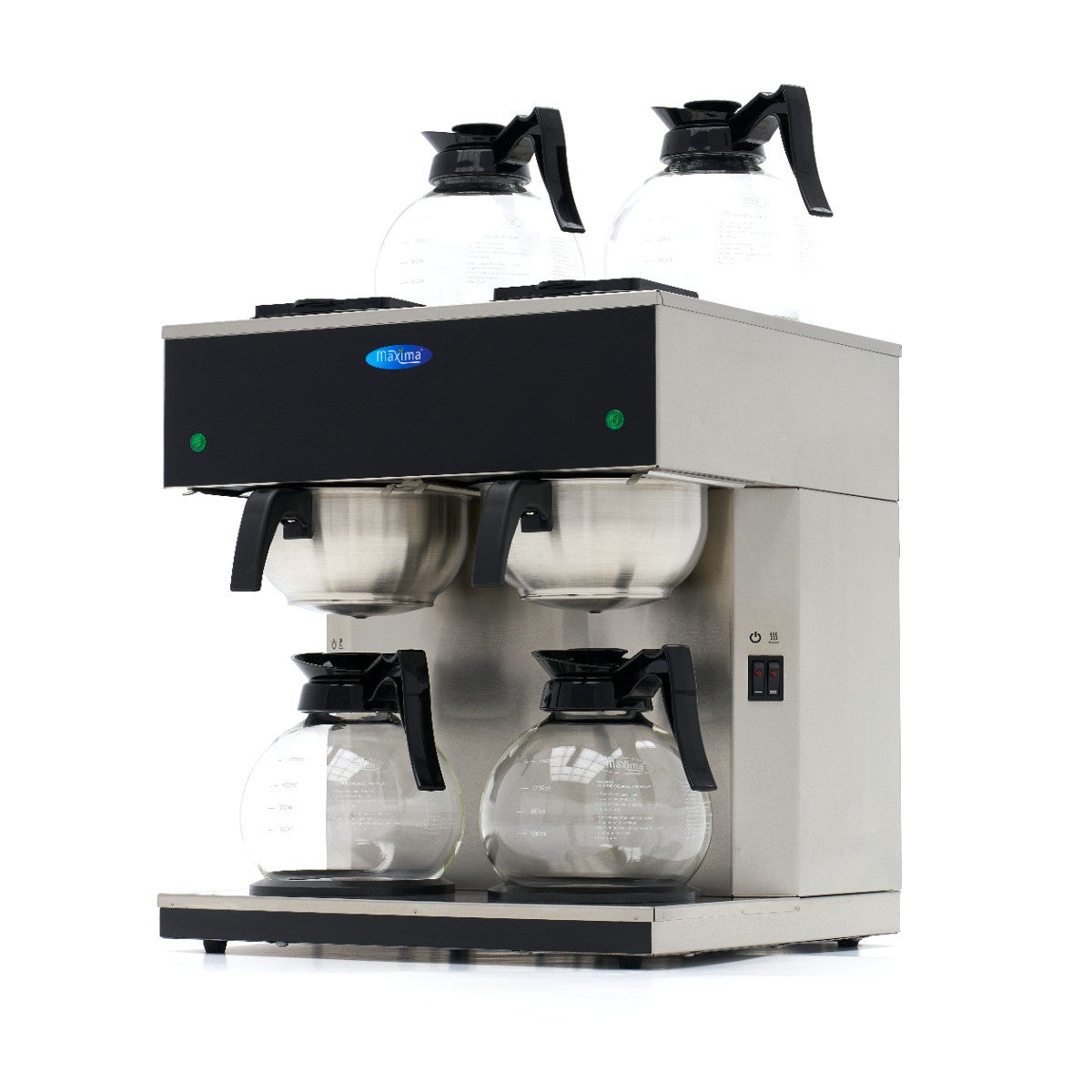 Filterkaffemaskine dobbelt 2x 1,8 L med glaskander - Maxima