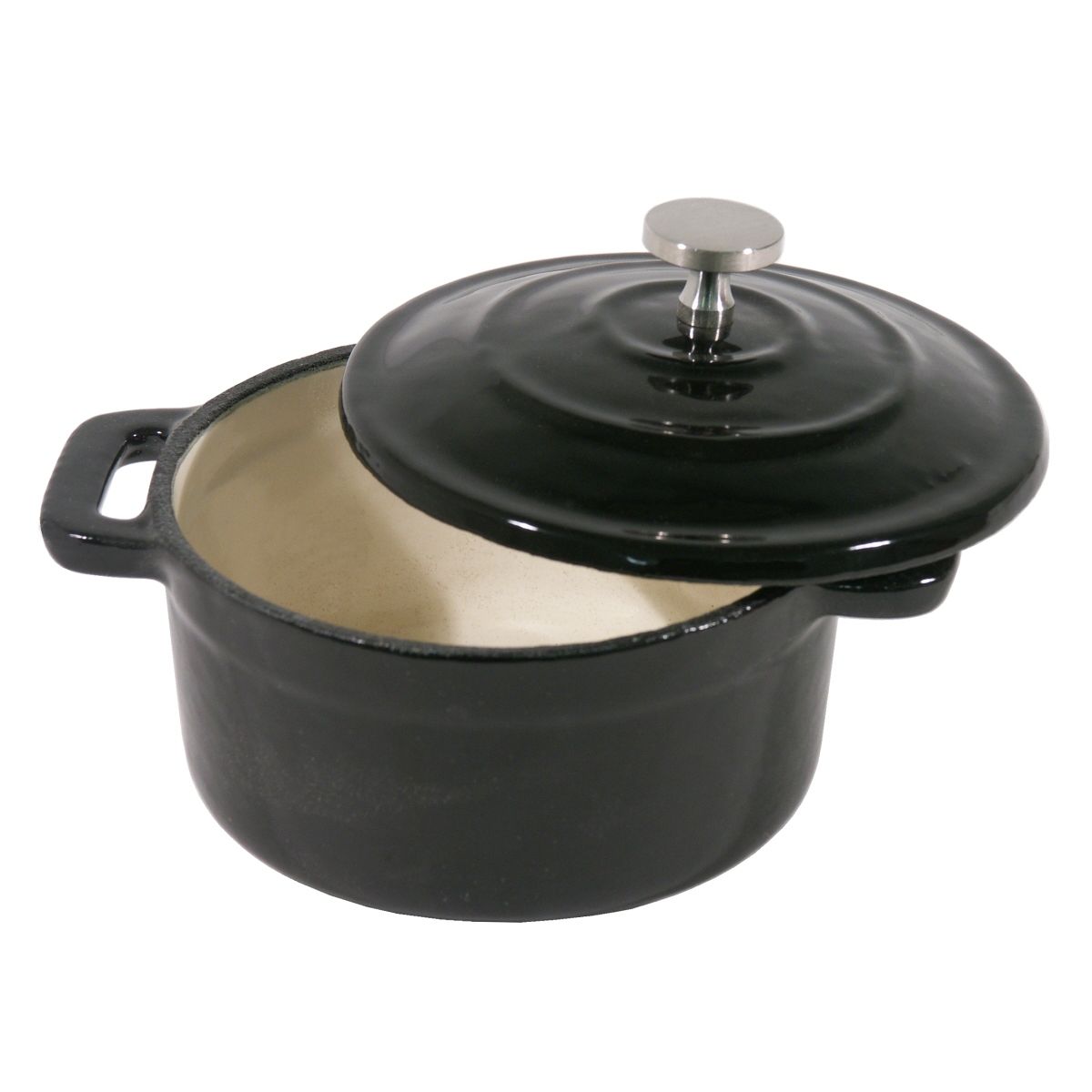 Mini cocotte i støbejern, sort