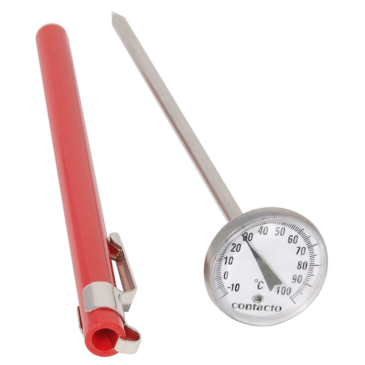 Analogt stiktermometer med urskive og beskyttelseshætte