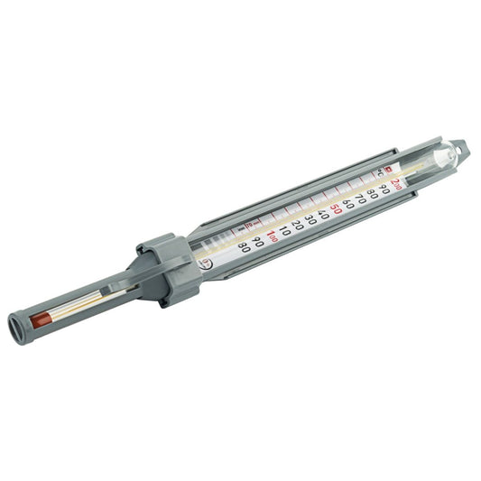 Sukkertermometer +80 til +200 grader i beskyttende ramme