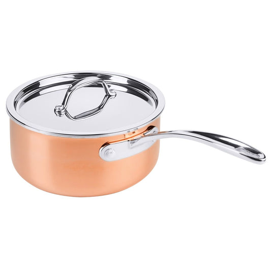 Kobber sautépande med høje sider