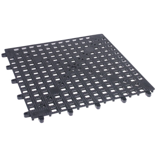 Bar-flise i sort PVC, interlocking