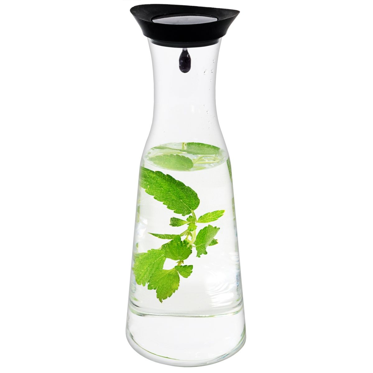 Glaskaraffel med filter og selvlukkende låg, 1 liter