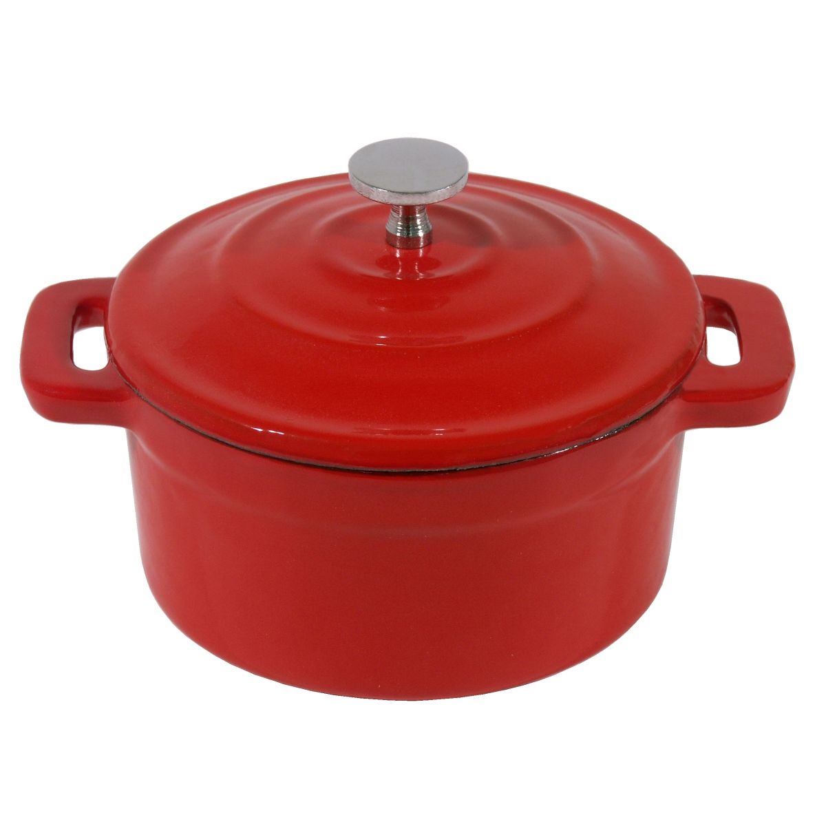 Mini cocotte i støbejern, rød