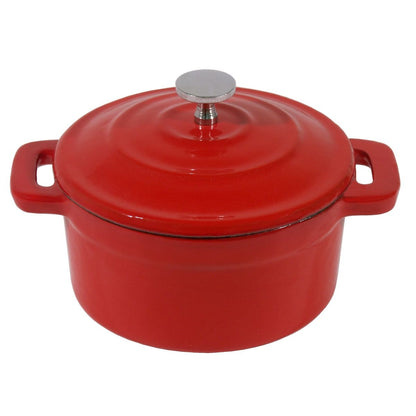 Mini cocotte i støbejern, rød