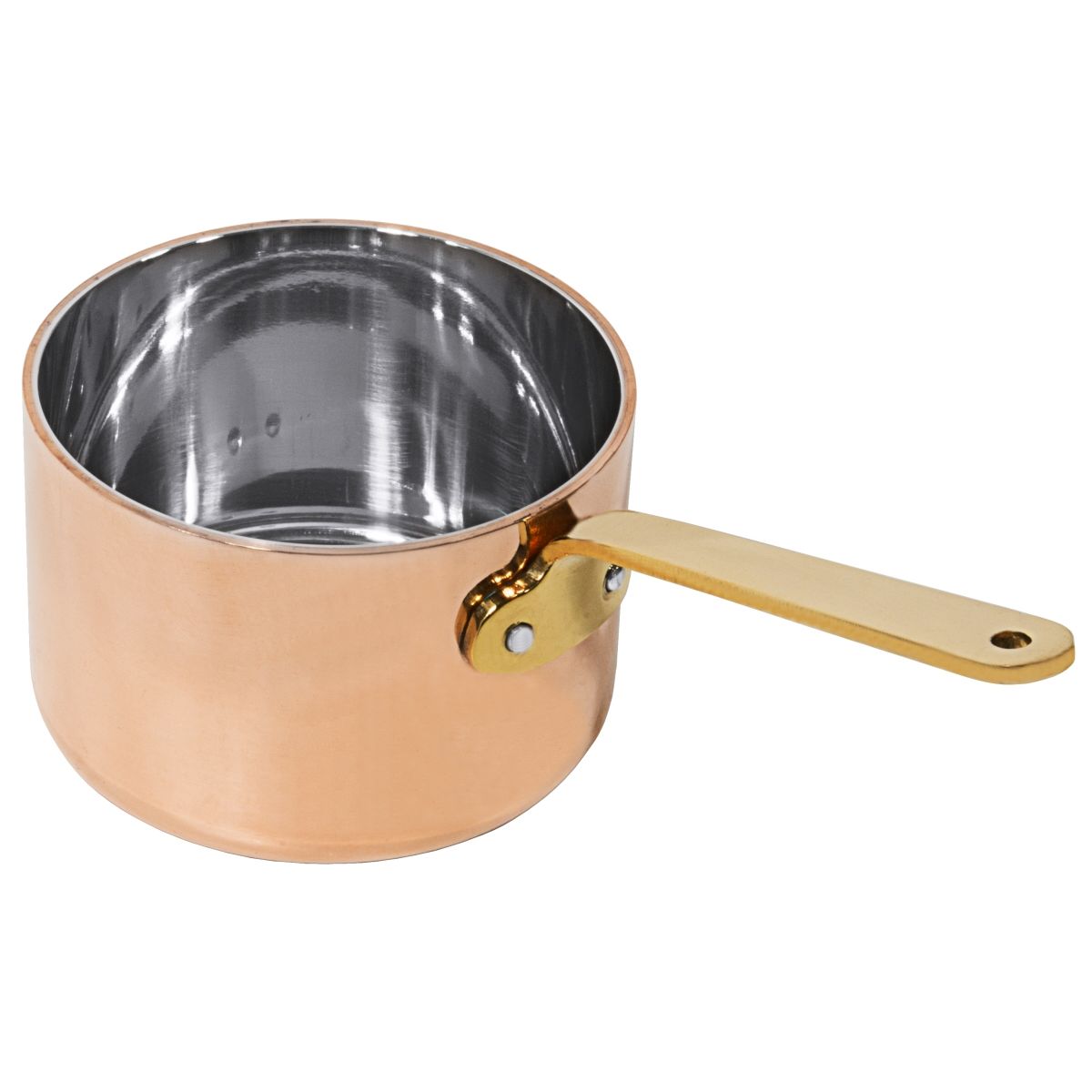 Mini kobber-sovsegryde 8,5 cm til servering