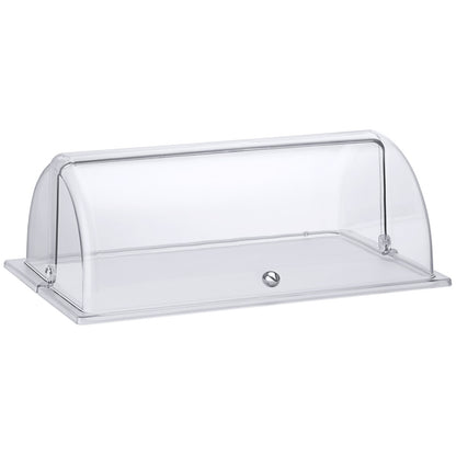Rolltop-hætte GN 1/1 i klar polycarbonat med rustfri knop - medfølger - Frilich